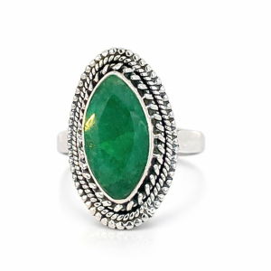 925 GREEN AGATE MARQ VINTAGE RING - 25MM <br/>M14202