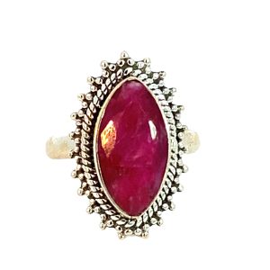 925 RED AGATE MARQ VINTAGE RING - 25MM <br/>M14203