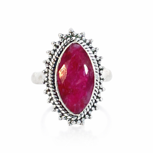 925 RED AGATE MARQ VINTAGE RING - 25MM <br/>M14203