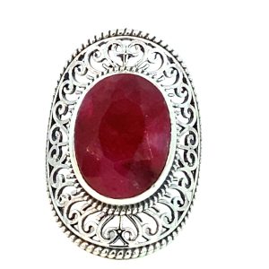 925 OVAL RUBY VINTAGE RING - 31MM <br/>M14207