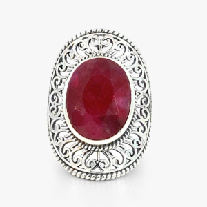 925 OVAL RUBY VINTAGE RING - 31MM <br/>M14207