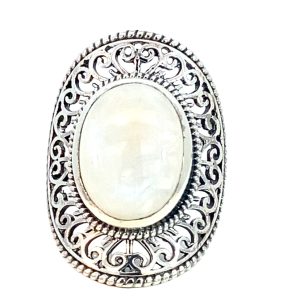 925 OVAL MOONSTONE VINTAGE RING - 31MM <br/>M14208