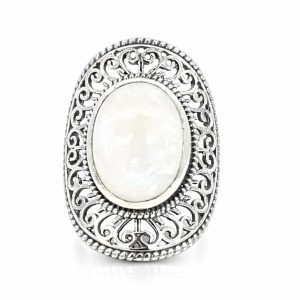 925 OVAL MOONSTONE VINTAGE RING - 31MM <br/>M14208