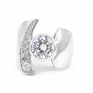 925 CZ PAVE TUBE SET BROAD BAND RING - 22MM <br/>M14227