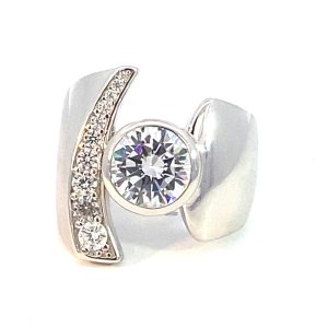 925 CZ PAVE TUBE SET BROAD BAND RING - 22MM <br/>M14227