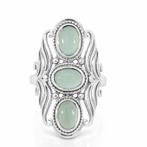 925 OXI TRIP OVAL CHALCHEDONY BOHO RING - 30MM  <br/>M14236
