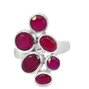 925 RND+OVAL RUBIES BUBBLES RING - 26M <br/>M14239