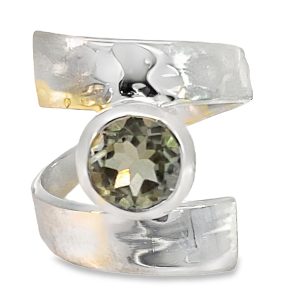 925 OV LEMON QRTZ PL+HAMMERED CROSS OVER - 20MM  Q <br/>M14245Q
