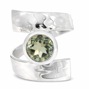 925 OV LEMON QRTZ PL+HAMMERED CROSS OVER - 20MM  Q <br/>M14245Q