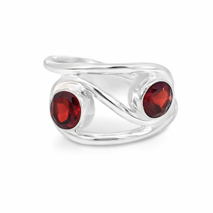 925 DBL RND GARNETS IN OPEN INFINITY RING - 11MM <br/>M14246