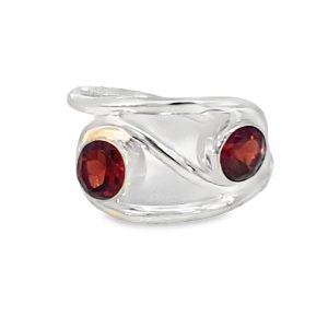 925 DBL RND GARNETS IN OPEN INFINITY RING - 11MM <br/>M14246