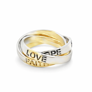 925 FAITH HOPE LOVE RUSSIAN WED BAND - 3MM <br/>M14249