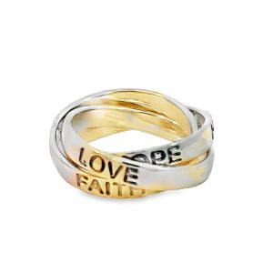 925 FAITH HOPE LOVE RUSSIAN WED BAND - 3MM <br/>M14249