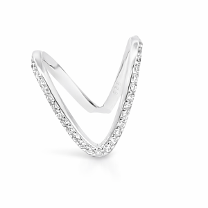 925 CZ PAVE+PLAIN WISHBONE RING - 20MM <br/>M14252