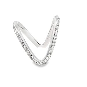 925 CZ PAVE+PLAIN WISHBONE RING - 20MM <br/>M14252