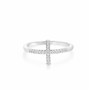 925 CZ PAVE CROSS RING - 10MM <br/>M14254