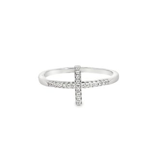 925 CZ PAVE CROSS RING - 10MM <br/>M14254