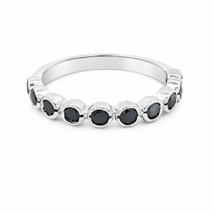925 BLACK CZ PAVE MILLGR BEZEL SET ETERNITY - 3MM <br/>M14258
