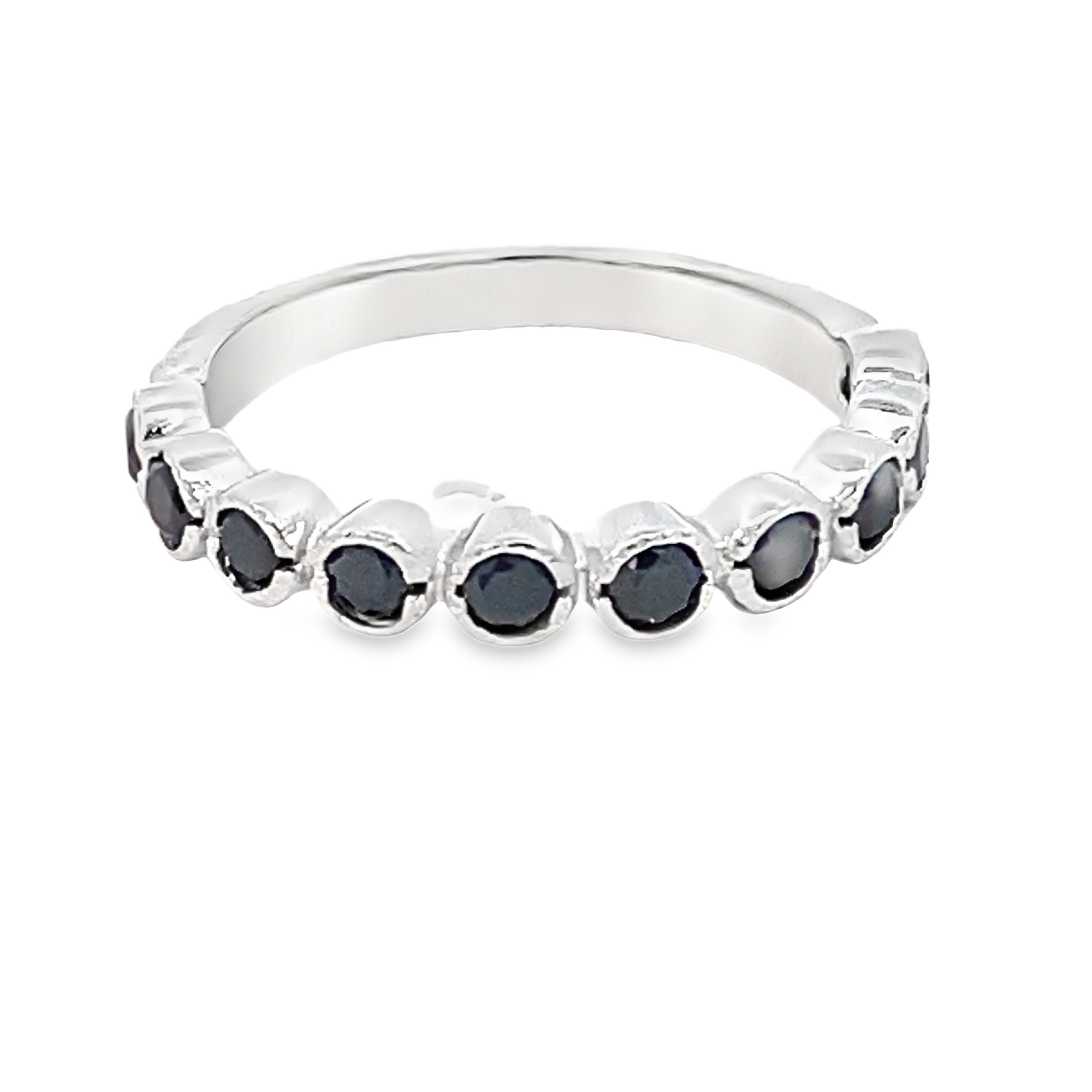 925 BLACK CZ PAVE MILLGR BEZEL SET ETERNITY - 3MM <br/>M14258