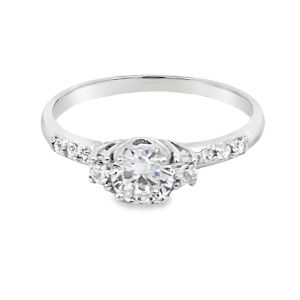 925 TRIP CZ PAVE RING - 6MM <br/>M14262