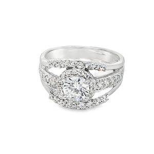 925 SQ CZ PAVE TRIP STRAND DRESS RING - 12MM <br/>M14263