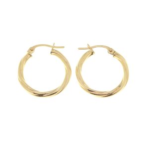 9CT YG HOLLOW TWISTED RND TUBE HOOPS - 20X2.2  0.9 <br/>M1545