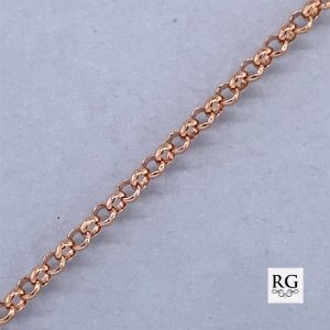 925 RG PLATED ROLO BRACELET+CHAIN - 1.7MM  <br/>M15506R