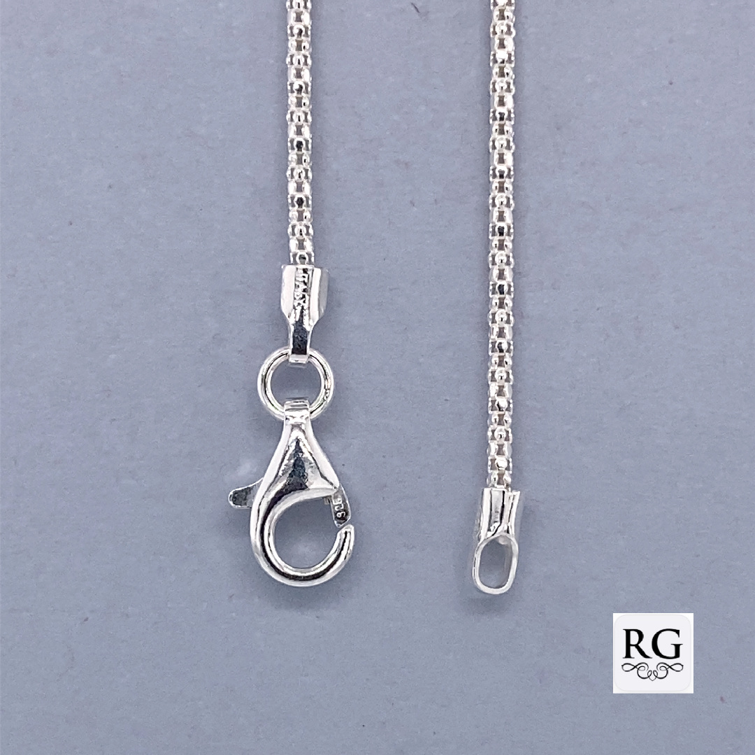 925 DIA CUT POPCORN CHAIN - 1.3MM <br/>M15512 - Image 2