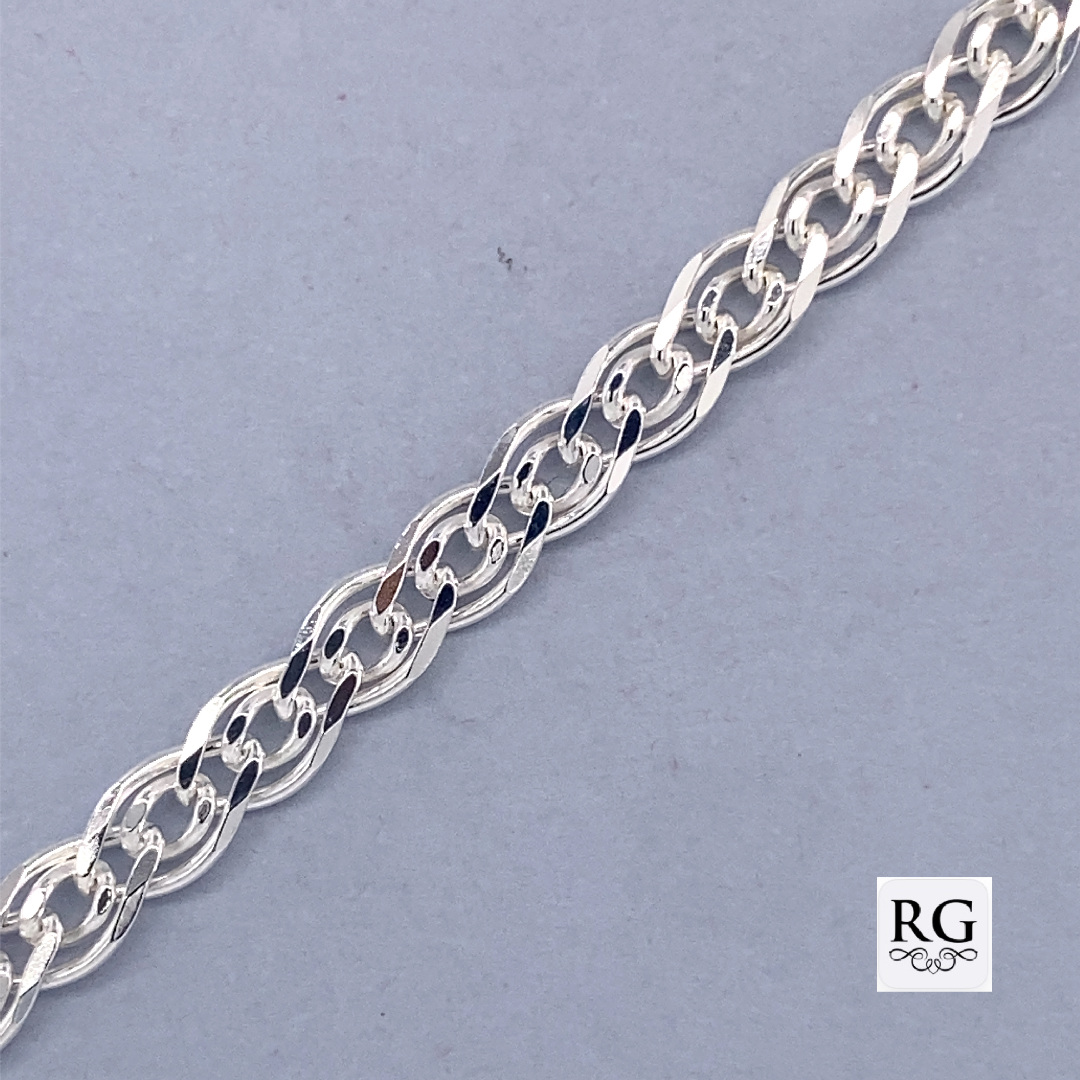 925 MOTHER+CHILD LINK BRACELET+CHAIN - 3.8MM <br/>M15529