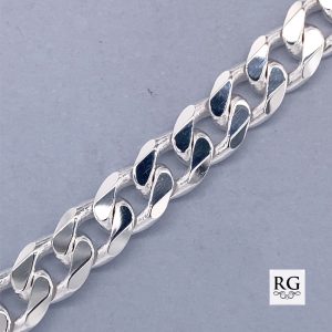 925 BEVEL EDGED CURB LINK BRACELET+CHAIN - 6.6MM <br/>M15532