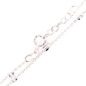 925 OV BALL ON ANCHOR ANKLE CHAIN 2.6MM 24+2CM 2g <br/>M15537.24+2