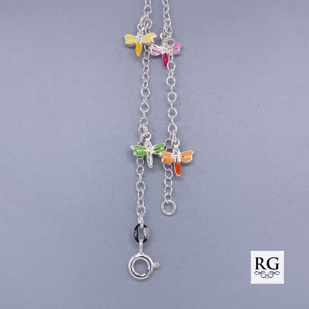 925 COLORED ENAMEL DRAGONFLY ANCHOR BRAC - 2.4g <br/>M15543.17 - Image 2