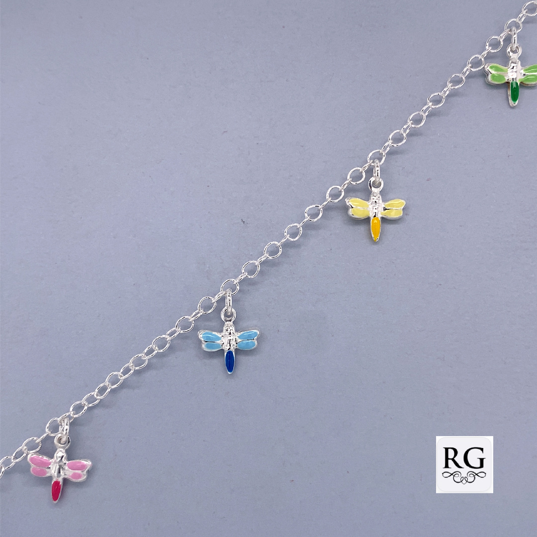 925 COLORED ENAMEL DRAGONFLY ANCHOR BRAC - 2.4g <br/>M15543.17 - Image 3