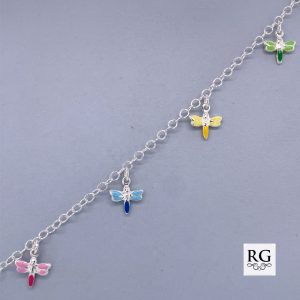 925 COLORED ENAMEL DRAGONFLY ANCHOR BRAC - 2.4g <br/>M15543.17
