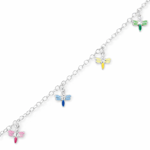 925 COLORED ENAMEL DRAGONFLY ANCHOR BRAC - 2.4g <br/>M15543.17