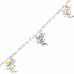 925 DIFF COLOR ENAMEL FAIRIES ROLO BRAC - 4g <br/>M15544.17+2