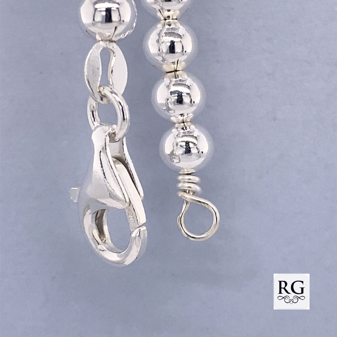 925 HOLLOW BALLS BRACELET+CHAIN - 5MM <br/>M15552 - Image 2