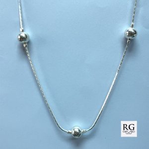 925 HOL BALLS ON SQ LINK LARET CHAIN - 10MM - 40g <br/>M15559.150