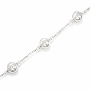 925 BALLS ON SQ LINK LARET BRACELET - 10MM - 9.2g <br/>M15559.18