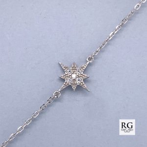 925 CZ PAVE BETHLEHEM STAR ANCHOR BRAC - 11+1.3MM  <br/>M15569.17