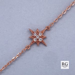 925 RG PL CZ PAVE MILLGR BETHLEHEM STAR ANCHOR BRA <br/>M15569.17R