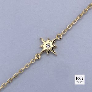 925 YG PL CZ BETHLEHEM STAR ANCHOR BRAC - 9+1.3MM  <br/>M15571.17Y