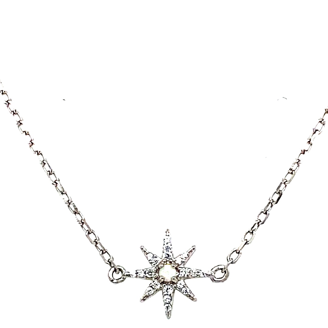 925 SYNTH OPAL+CZ PAVE BETHLEHEM STAR ANCHOR BRAC <br/>M15572.17 - Image 3