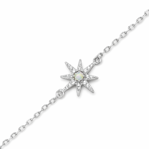 925 RG SYNTH OPAL+CZ PAVE BETHLEHEM STAR ANCHOR BR <br/>M15572.17R