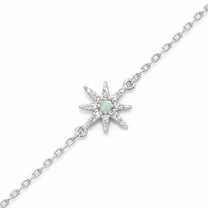 925 YG SYNTH OPAL+CZ PAVE BETHLEHEM ANCHOR BR <br/>M15572.17Y