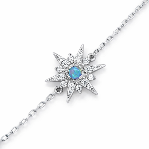 925 RG SYNTH BL OPAL+CZ BETHLEHEM STAR ANCHOR BRAC <br/>M15574.17R