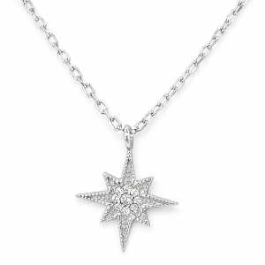 925 MILLGR CZ BETHLEHEM STAR PENDANT ANCHOR CHAIN <br/>M15575.45