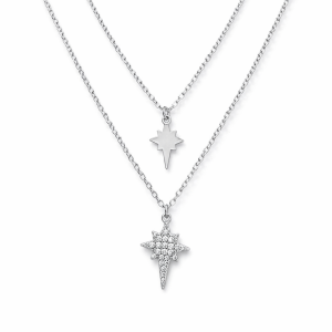 925 YG CZ PAVE BETHLEHEM STAR DBL LAYER ANCHOR CH  <br/>M15576.45+50Y