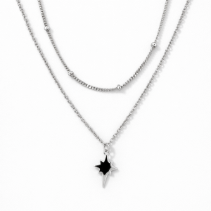 925 CZ PAVE BEHTLEHEM STAR DBL LAYER CHAIN - EXT <br/>M15577.45+50