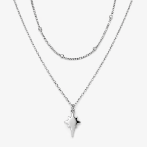 925 RG CZ PAVE BEHTLEHEM STAR DBL LAYER CHAIN EXT  <br/>M15577.45+50R